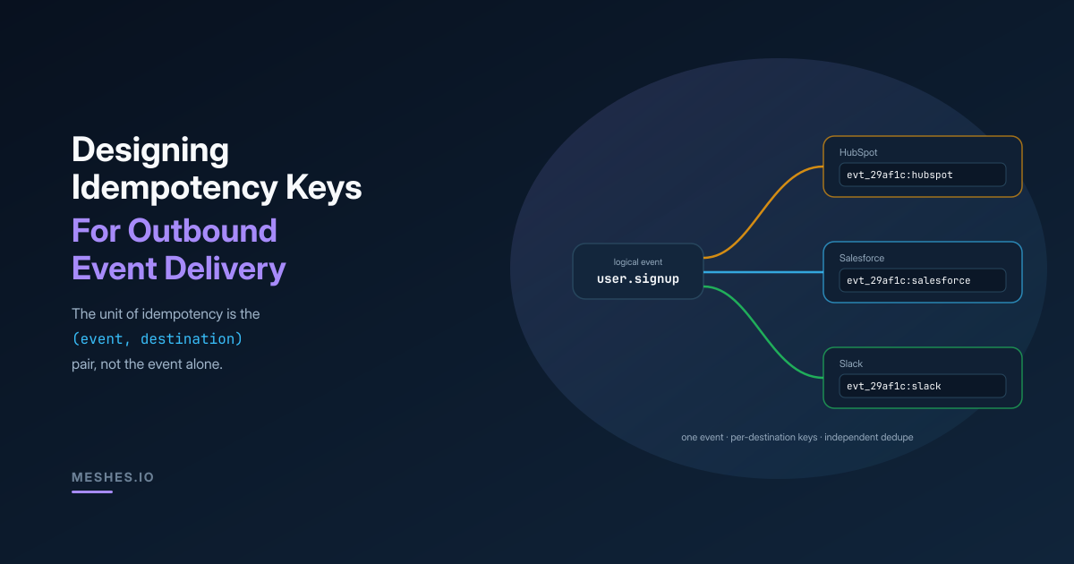 Designing idempotency keys for outbound event delivery