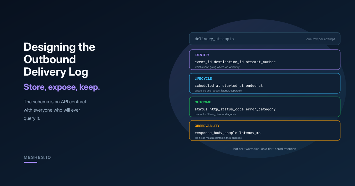 Designing the outbound delivery log for SaaS events
